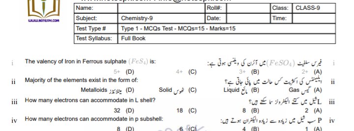 Chemistry class 9 short questions and answers 1.pdf