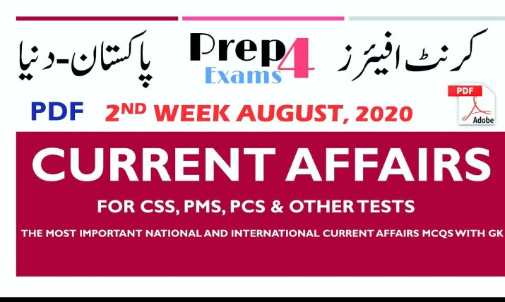 2nd Week August 2020 Current Affairs Prep4exams.pdf