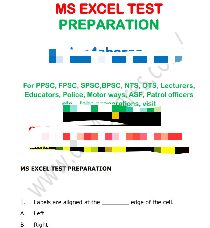 MS EXCEL TEST PREPARATION.pdf