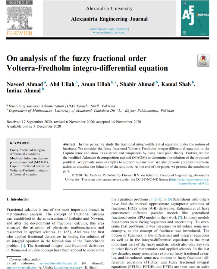 fuzzy fractional order Volterra Fredholmintegro differential.pdf