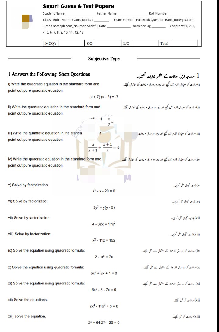 10th Maths Full Book Question Bank.pdf